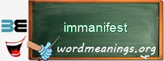 WordMeaning blackboard for immanifest